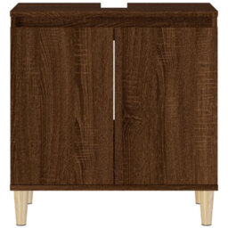 Berkfield Sink Cabinet Brown Oak 58X33X60 Cm Engineered Wood - thumbnail 6