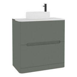 Royal Bathrooms Venice 800mm Sage Green Freestanding Bathroom Countertop Vanity Unit 2 Drawer With Peak Basin - thumbnail 7