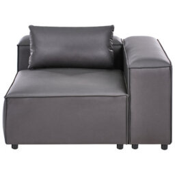 Beliani Corner Seat Brande Fabric Black Symmetrical - thumbnail 4