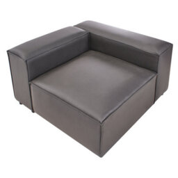 Beliani Corner Seat Brande Fabric Black Symmetrical - thumbnail 7