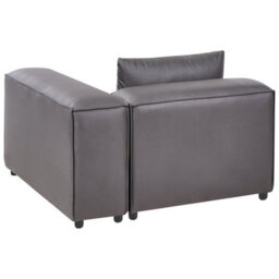 Beliani Corner Seat Brande Fabric Black Symmetrical - thumbnail 5