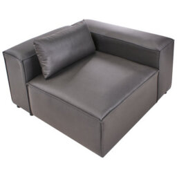 Beliani Corner Seat Brande Fabric Black Symmetrical - thumbnail 6