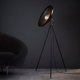 Luminosa Lighting Luminosa Milan Complete Floor Lamp, Matt Black, Matt Nickel Plate - thumbnail 2