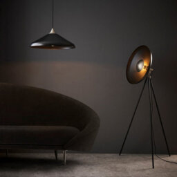 Luminosa Lighting Luminosa Milan Complete Floor Lamp, Matt Black, Matt Nickel Plate - thumbnail 3