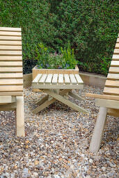 Forest Garden Wooden Garden  Slatted Chair And Table Set - Garden Furniture - thumbnail 4