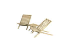 Forest Garden Wooden Garden  Slatted Chair And Table Set - Garden Furniture - thumbnail 5