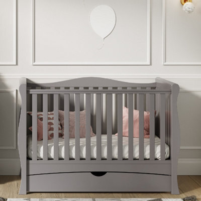 VICULII Gilbert Cot Bed Grey With Drawer And Mattress - image 1