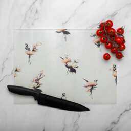 Benjamin Tate Design Flower Bunches Glass Chopping Boarddesigner Style - thumbnail 3
