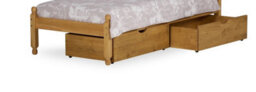 Amani Pine Wood Underbed Mission Storage Boxes (Pair) Waxed + Wheels - thumbnail 4