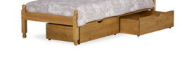 Amani Pine Wood Underbed Mission Storage Boxes (Pair) Waxed + Wheels - thumbnail 2