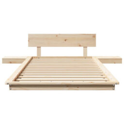 Walplus Bed Frame With Headboard With Storage Brown 90 X 200 Cm Wood - thumbnail 5