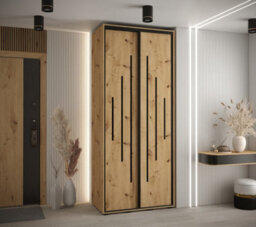 Arte Cannes Xii Sliding Door Wardrobe W100Cm - Elegant Oak Artisan Storage Solution - thumbnail 2