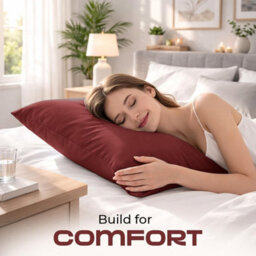 Bedlooms Dyed Pillowcase 3 Pair- Soft Plain Pillow Covers Burgundy Envelop Closure - Easy Care Pillowcase Bedding Set 50X75 Cm - thumbnail 2