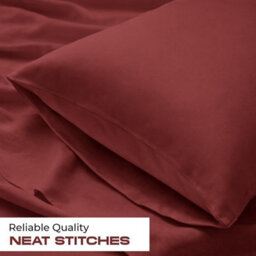 Bedlooms Dyed Pillowcase 3 Pair- Soft Plain Pillow Covers Burgundy Envelop Closure - Easy Care Pillowcase Bedding Set 50X75 Cm - thumbnail 8