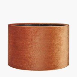 Pacific Lifestyle 25Cm Terracotta Velvet Cylinder Lampshade For Table Lamps