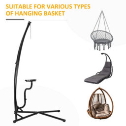 Outsunny Hammock Chair Stand Only Heavy Duty Metal C-Stand Indoor Or Outdoor - thumbnail 7