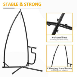 Outsunny Hammock Chair Stand Only Heavy Duty Metal C-Stand Indoor Or Outdoor - thumbnail 4
