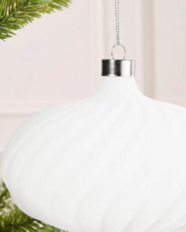 Werchristmas White Extra Large Velvet Bauble Spiral 15 Cm - thumbnail 5