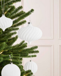 Werchristmas White Extra Large Velvet Bauble Spiral 15 Cm - thumbnail 4