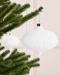 Werchristmas White Extra Large Velvet Bauble Spiral 15 Cm - thumbnail 3