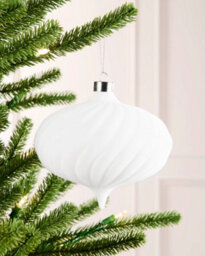Werchristmas White Extra Large Velvet Bauble Spiral 15 Cm - thumbnail 2
