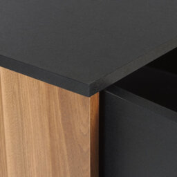 Beliani Black Sideboard With Dark Wood Cabinet, 3 Drawers And 2 Doors, 160 X 40 X 74 Cm - thumbnail 9