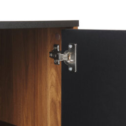 Beliani Black Sideboard With Dark Wood Cabinet, 3 Drawers And 2 Doors, 160 X 40 X 74 Cm - thumbnail 8