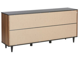Beliani Black Sideboard With Dark Wood Cabinet, 3 Drawers And 2 Doors, 160 X 40 X 74 Cm - thumbnail 6
