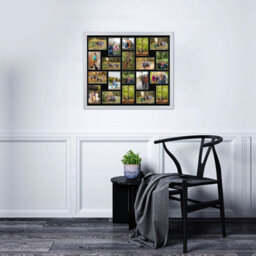 AK Frames 80X70Cm Silver Classic Multi Photo Frame With Black Mount - Holds 20 Apertures (18X) 6X4, (2X) 4X4 Photos - thumbnail 3