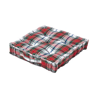 Homescapes Cotton Macduff Tartan Floor Cushion, 40 X 40 Cm - image 1