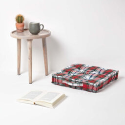 Homescapes Cotton Macduff Tartan Floor Cushion, 40 X 40 Cm - thumbnail 2