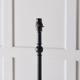 Luminosa Lighting Luminosa Lille Matt Black Floor Lamp With Neutral Print Fabric Ikat Shade 40Cm B22 - thumbnail 5