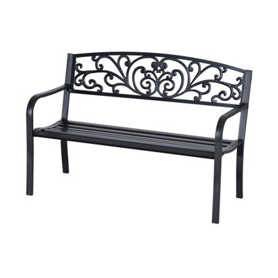 Wyld Haus Saradi Taro Black Powder-Coated Steel 2-Seater Garden Bench - 127 X 60 X 87 Cm - image 1