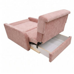 Armchair Sofa Bed With Guest Sleep Function And Bedding Box Easy 1 Pink Bonnell Sprung, Compact Design For Living Room - thumbnail 4
