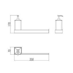 Nes Home Modern Chrome Towel Bar With Soap Dispenser - thumbnail 2