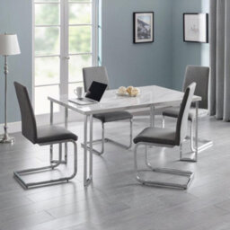 Julian Bowen Set Of 2 Roma Cantilever Dining Chairs Slate Grey - thumbnail 2