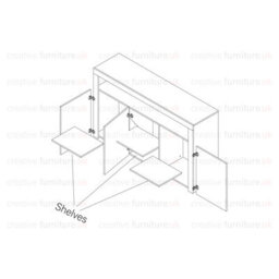 Tv Unit 155Cm Sideboard Cabinet Cupboard Tv Stand Living Room High Gloss Doors - Oak & White - thumbnail 6
