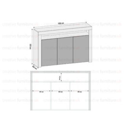 Tv Unit 155Cm Sideboard Cabinet Cupboard Tv Stand Living Room High Gloss Doors - Oak & White - thumbnail 5