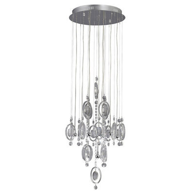 Luminosa Lighting Luminosa Solana Pendant 9 Light G4 Polished Chrome/crystal, Not Led/cfl Compatible - image 1