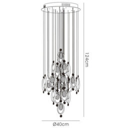 Luminosa Lighting Luminosa Solana Pendant 9 Light G4 Polished Chrome/crystal, Not Led/cfl Compatible - thumbnail 4