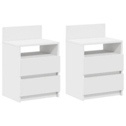 Berkfield Bedside Cabinets 2 Pcs With 2 Drawers White 40X33X60 Cm - thumbnail 2