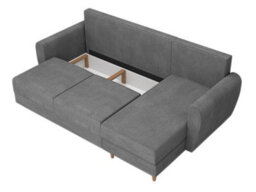 Manstad Corner Sofa Bed 202 130Cm Sleeping Area Freestanding L Shape With Storage Back Cushions Universal Side Brown - thumbnail 4