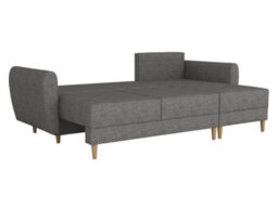 Manstad Corner Sofa Bed 202 130Cm Sleeping Area Freestanding L Shape With Storage Back Cushions Universal Side Brown - thumbnail 3