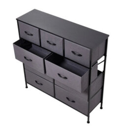 Dark Grey 4Tiers 9 Drawers Fabric Chest Of Drawers Storage Organizer - thumbnail 5