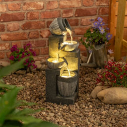 Valuelights Solar Powered Stacking Pots Water Feature Outdoor Fountain - thumbnail 2