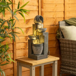 Valuelights Solar Powered Stacking Pots Water Feature Outdoor Fountain - thumbnail 4