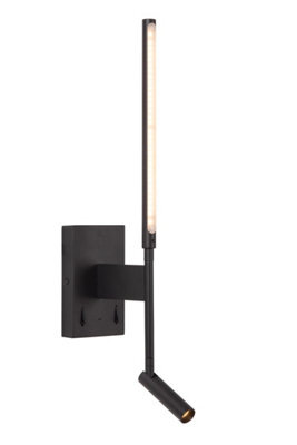 Lucide Finan Wall Light - Led - 2700K - With Usb Charging Point - Black - image 1