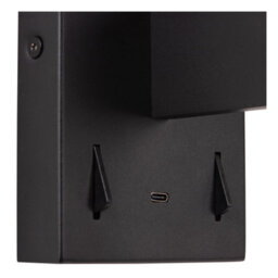 Lucide Finan Wall Light - Led - 2700K - With Usb Charging Point - Black - thumbnail 5