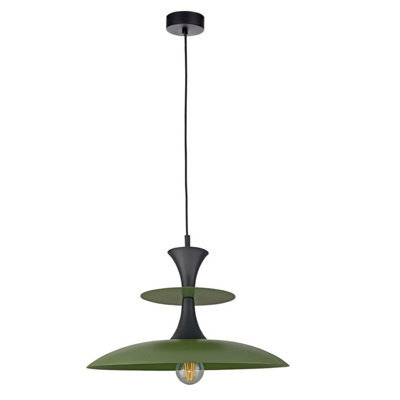 Luminosa Lighting Luminosa Celesta Dome Pendant Ceiling Light Green, Black 1X E27 - image 1