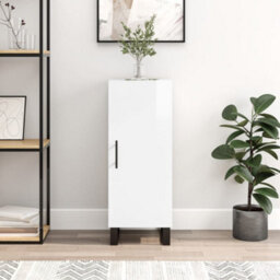 Berkfield Sideboard High Gloss White 34.5X34X90 Cm Engineered Wood - thumbnail 1